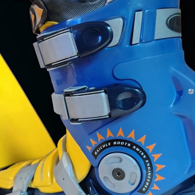 Clăpari de schi RAICHLE Power Flex – Mărimea 37–38 – Albastru și galben